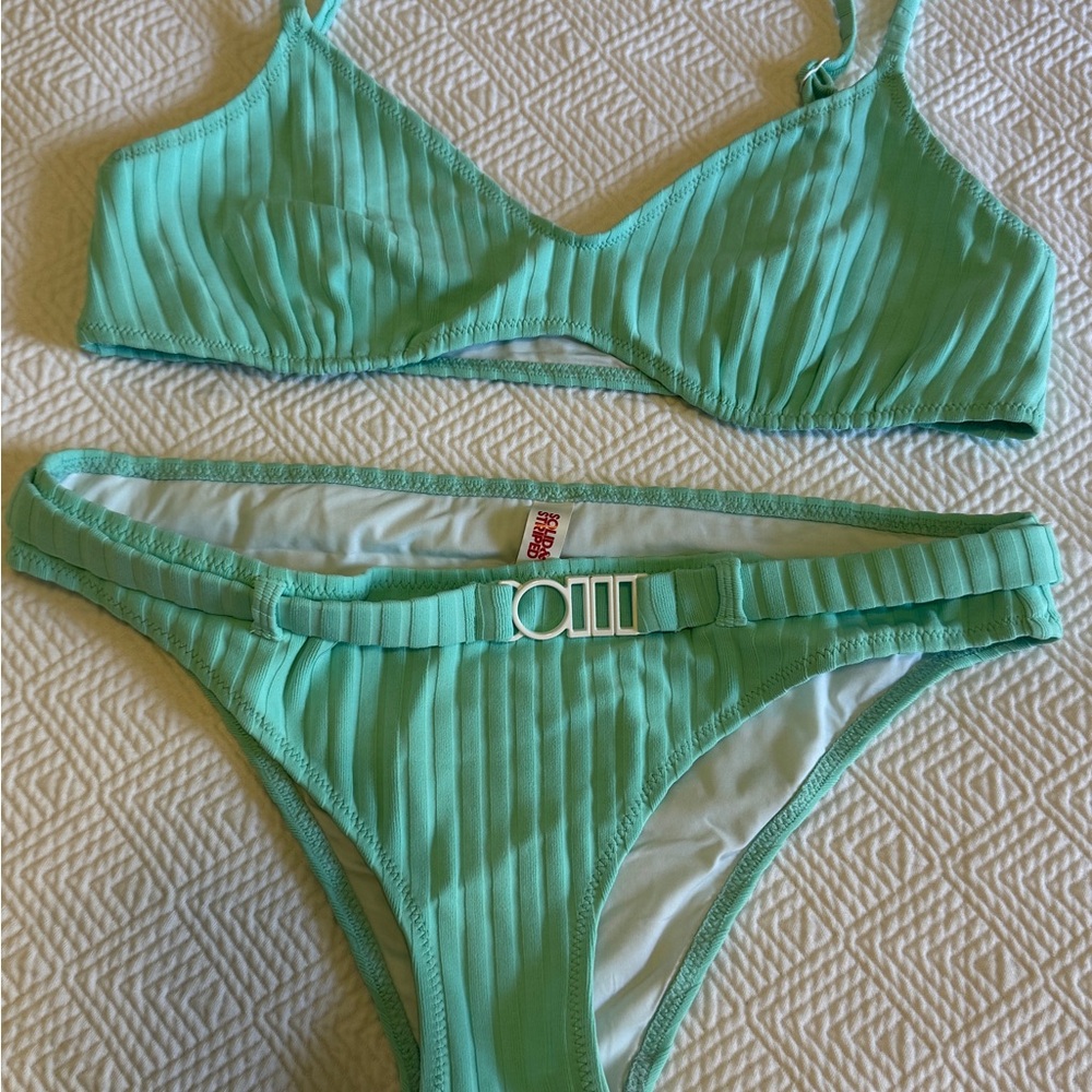 Anthropologie Mint Green Women's Swimwear Set, bikini